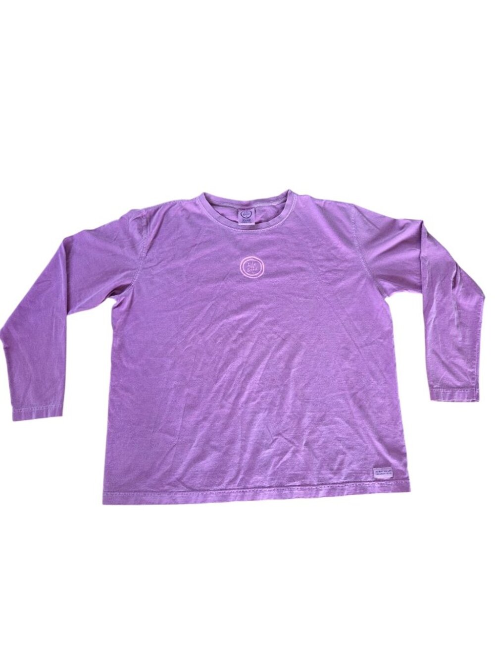 Life is Good Long Sleeve Crusher Tee XL Women Peru Cotton Purple